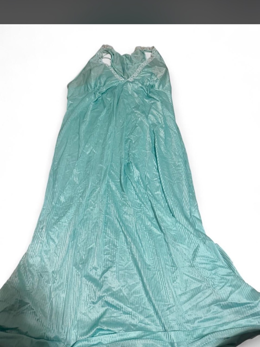 Moon Collection Aqua Lace-Trim Long Chemise